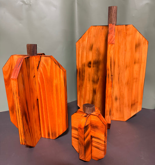Set of 3 wood pumpkins