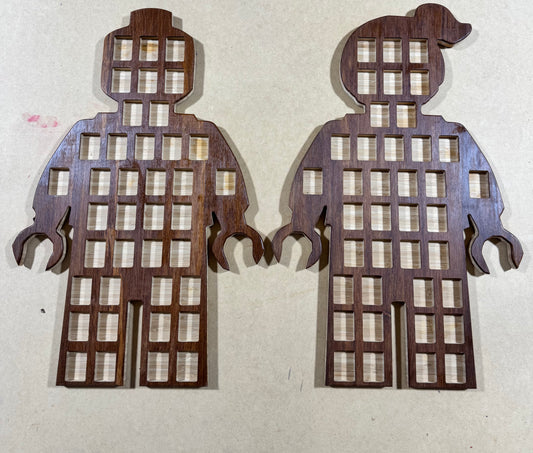 LEGO Minifigure Wall Display – BamX Wood (24” x 16”)