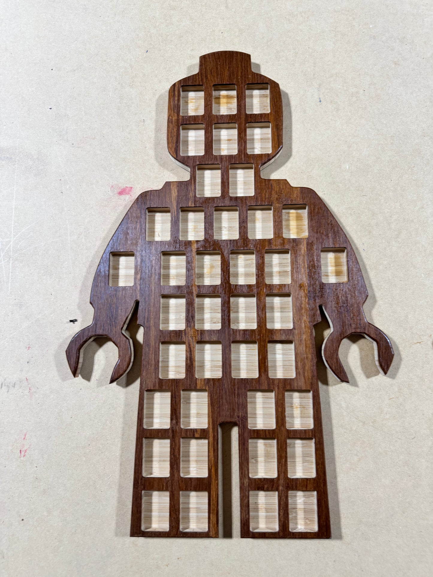 LEGO Minifigure Wall Display – BamX Wood (24” x 16”)
