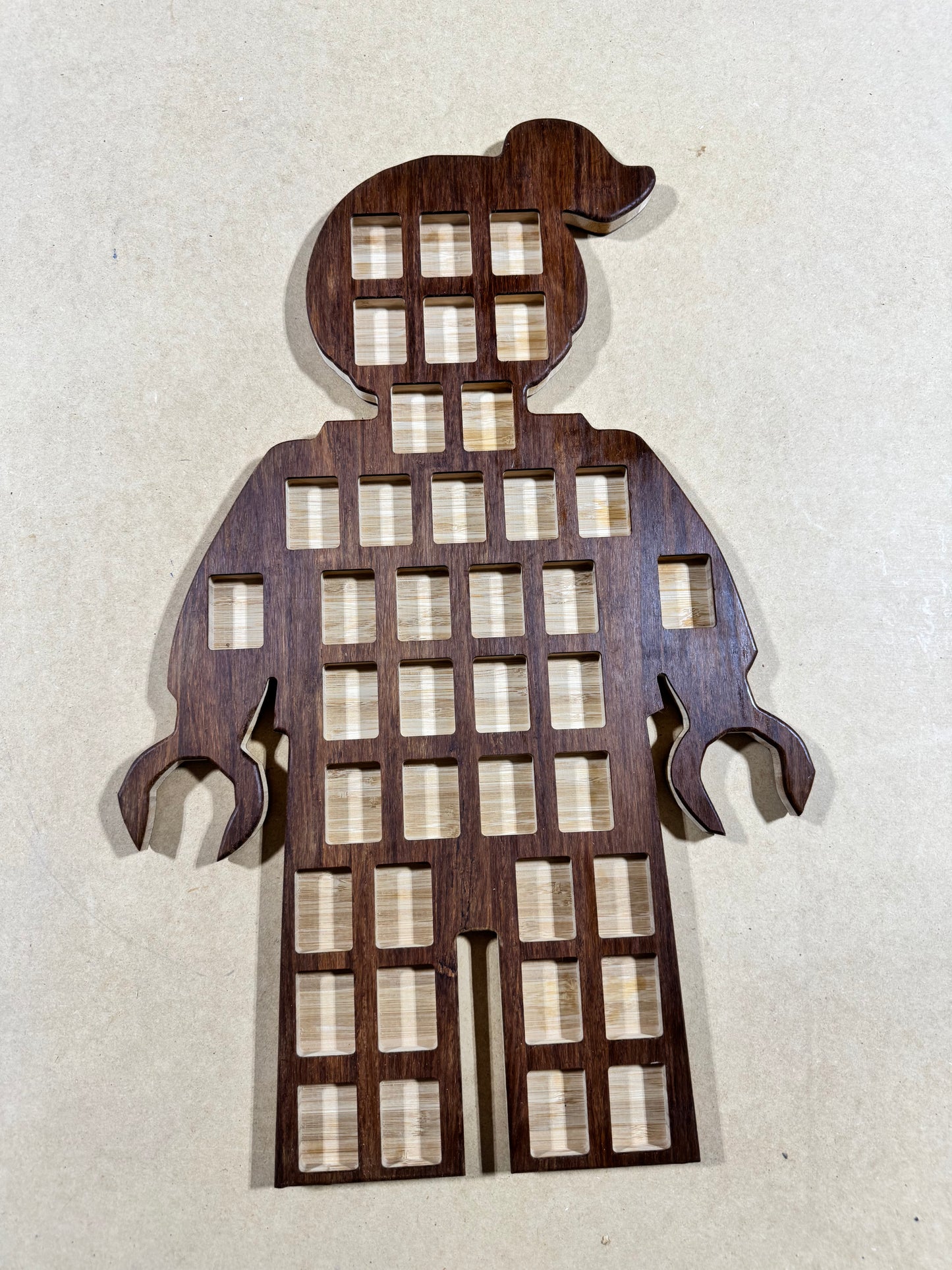 LEGO Minifigure Wall Display – BamX Wood (24” x 16”)